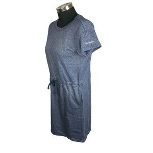 Columbia Womens Dress Blue Drawstring Waist Short Sleeve M